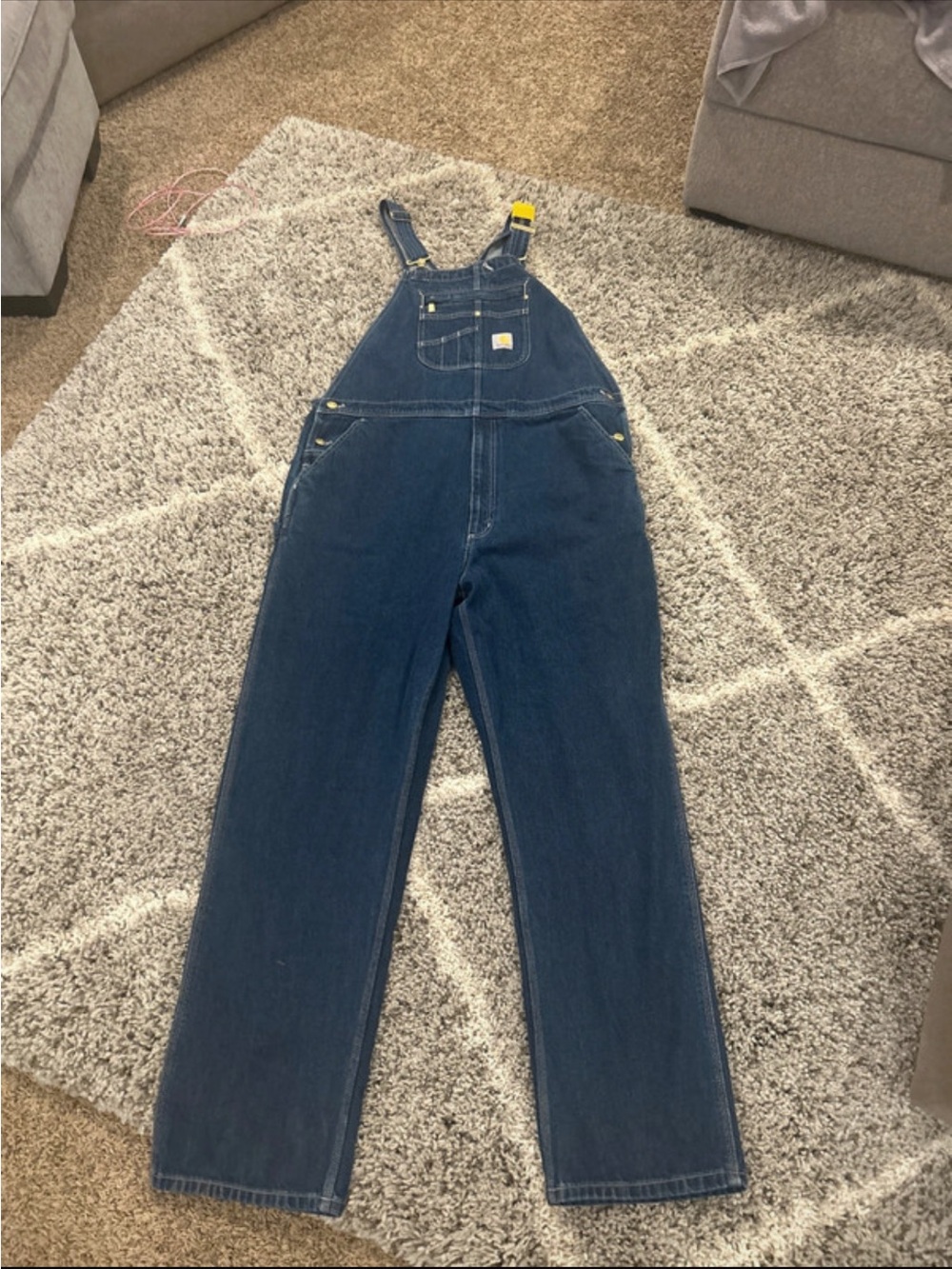 Classic Dark Blue Denim Overalls Carhartt for men